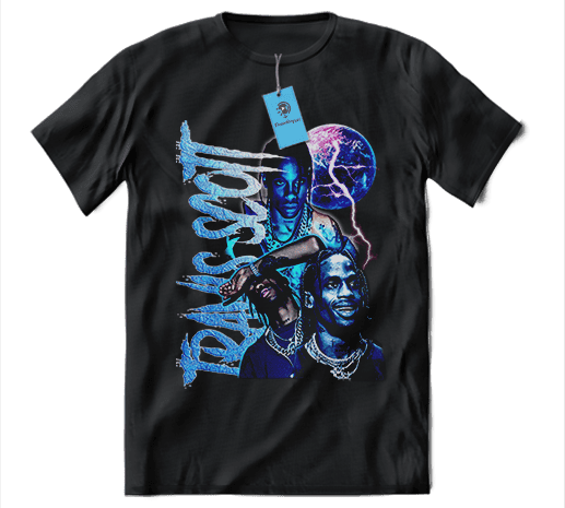 franela vintage travis scott blue