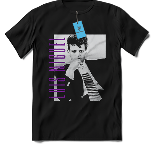 FRANELA LUIS MIGUEL RETRATO BLANCO NEGRO MORADO